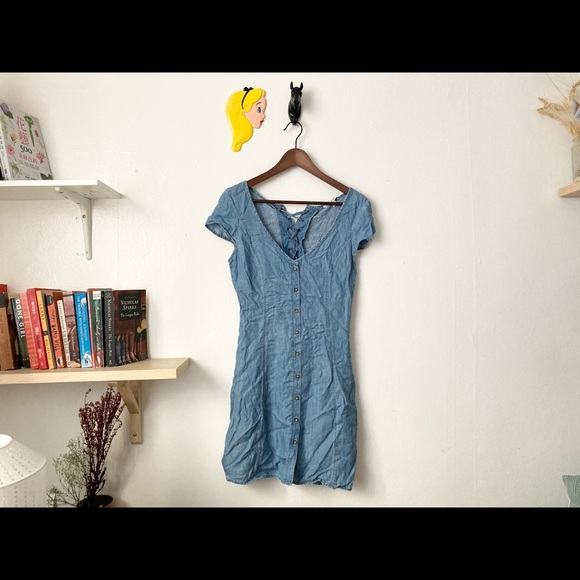 SOLD American Eagle Chambray Casual Dress - Picture 1 of 3